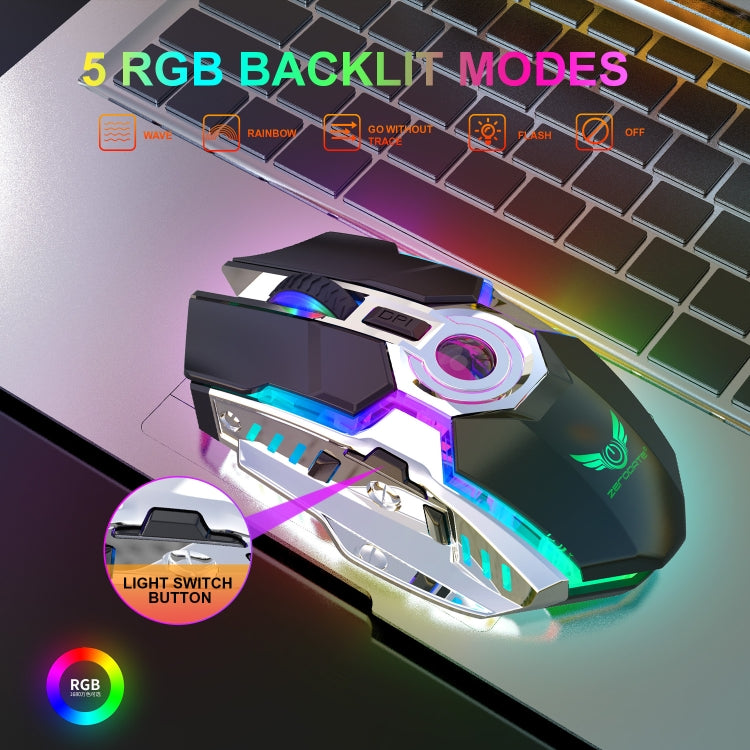 Souris sans fil ZERODATE T30 pour gaming - Rétroéclairage