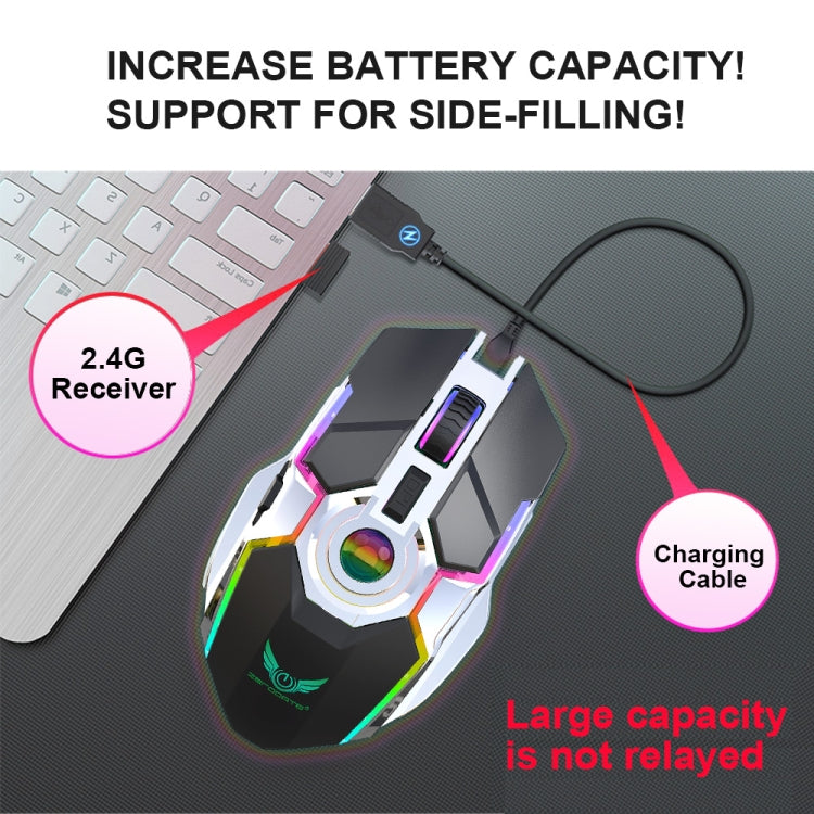Souris sans fil ZERODATE T30 pour gaming - Rétroéclairage