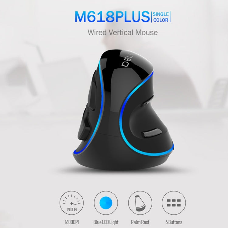 DELUX M618 Plus Wired Ergonomic Gaming Mouse 1600DPI