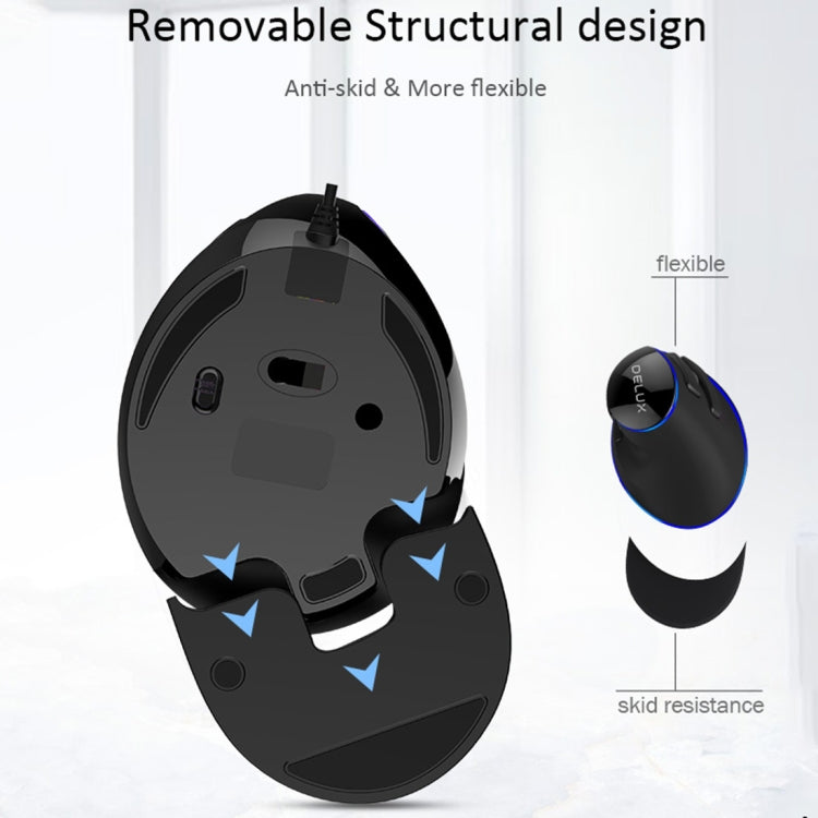 DELUX M618 Plus Wired Ergonomic Gaming Mouse 1600DPI