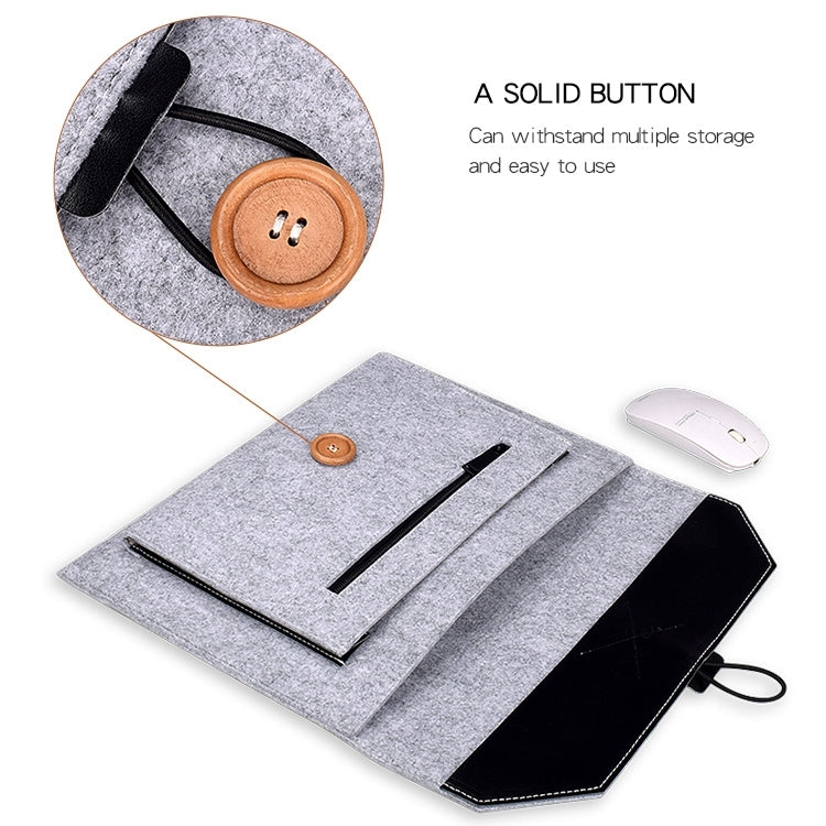 ND06 Sac intérieur polyvalent pour ordinateur portable avec boutons en feutre pour ordinateur portable 12,5 pouces, 12.5 inch