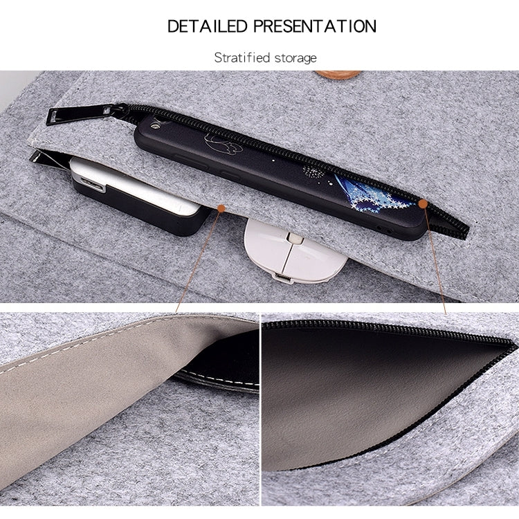 ND06 Sac intérieur polyvalent pour ordinateur portable avec boutons en feutre pour ordinateur portable 12,5 pouces, 12.5 inch