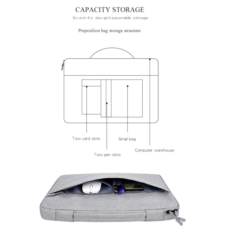 ND04 Sac à main étanche en tissu Oxford pour ordinateurs portables de 13,3 pouces, avec sangle de chariot de coffre, 13.3 inch