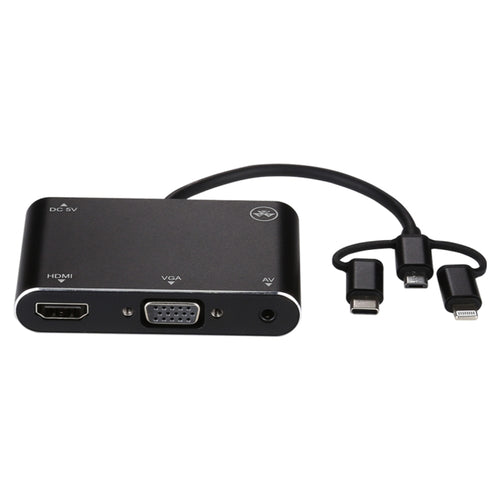 3-in-1 HD Adapter for PC: HDMI, VGA, Audio, 8-Pin