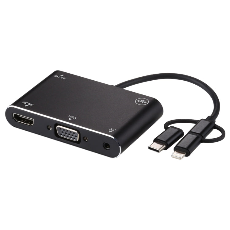 Adaptateur 3 en 1 HD pour PC : HDMI, VGA, Audio, 8 broches