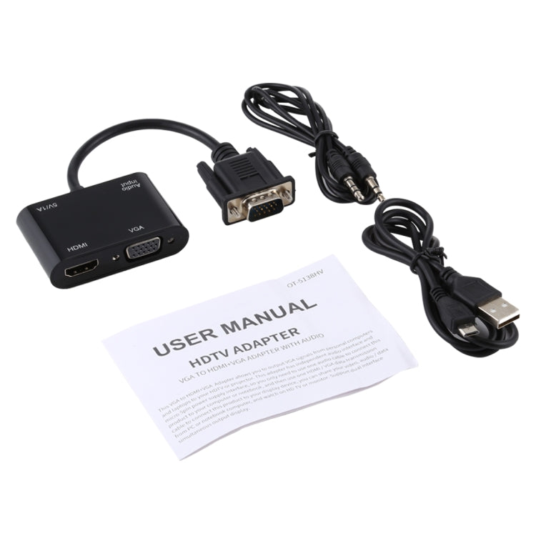 Adaptateur VGA vers HDMI 2 en 1 pour PC et Gaming