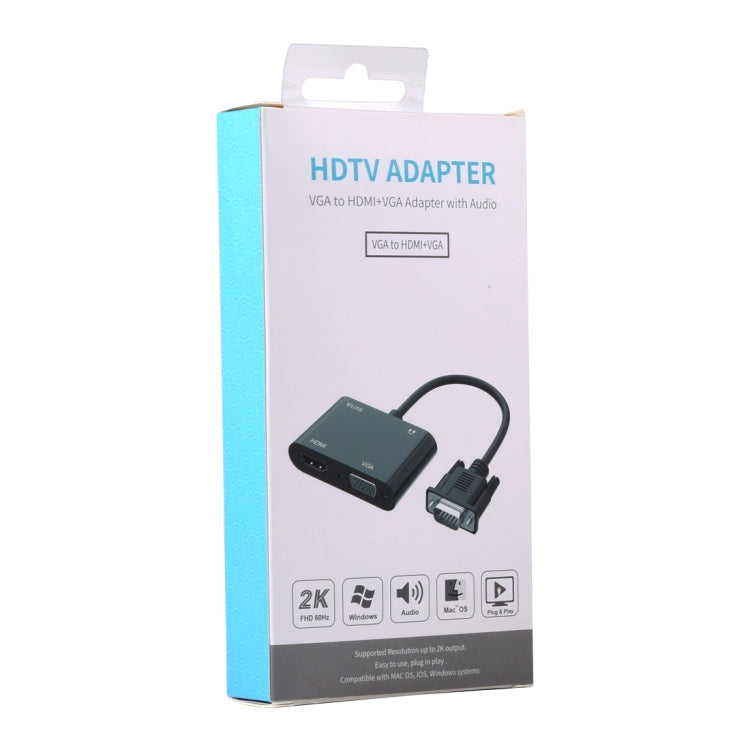 Adaptateur VGA vers HDMI 2 en 1 pour PC et Gaming