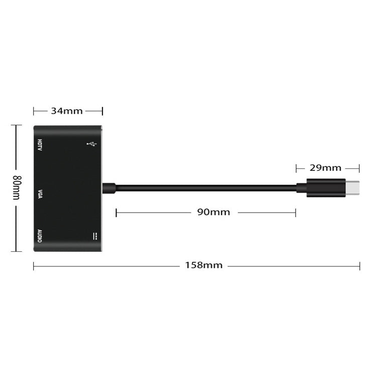 USB-C/Type-C to HDMI/VGA/USB 3.0/PD Converter