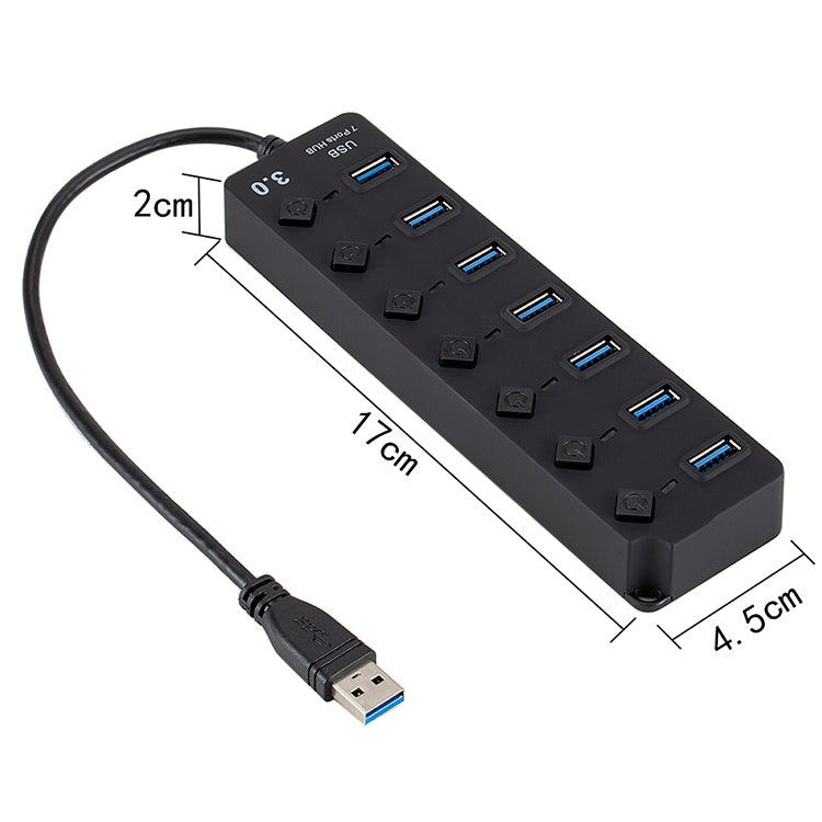 Hub USB 3.0 7 Ports avec Commutateur pour PC et Gaming