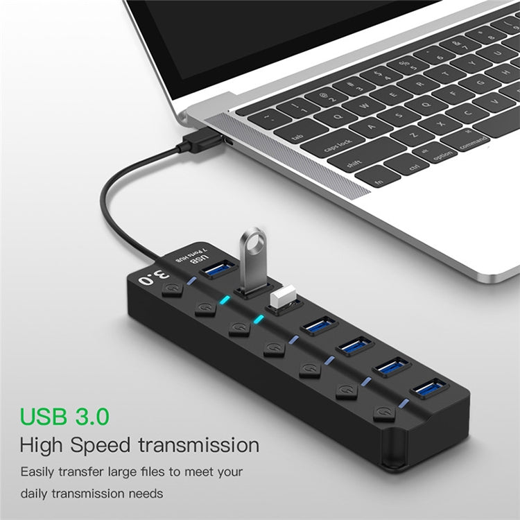 Hub USB 3.0 7 Ports avec Commutateur pour PC et Gaming