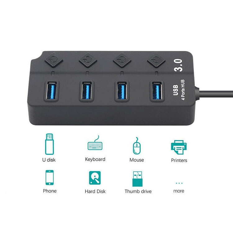 Hub USB 3.0 à 4 ports pour PC - Extension rapide et pratique