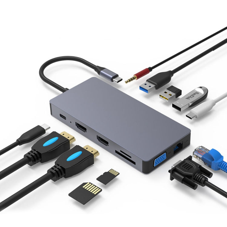 Station d'Extension USB-C 12 en 1 pour PC Gaming