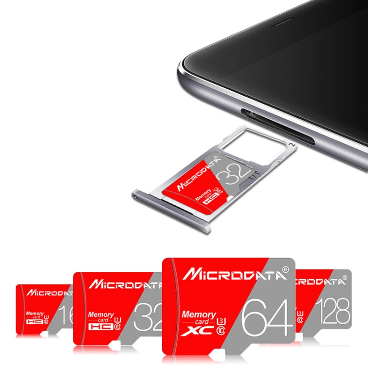 MICRODATA Carte mémoire TF(Micro SD) Classe 10 Rouge et Gris 128 Go, 128GB