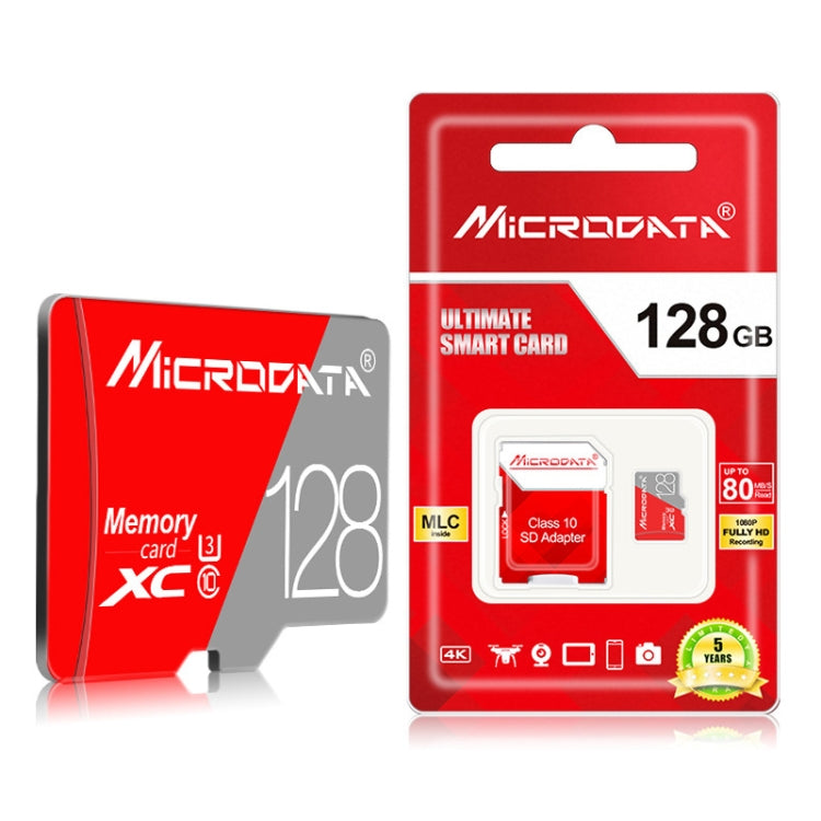 MICRODATA Carte mémoire TF(Micro SD) Classe 10 Rouge et Gris 128 Go, 128GB