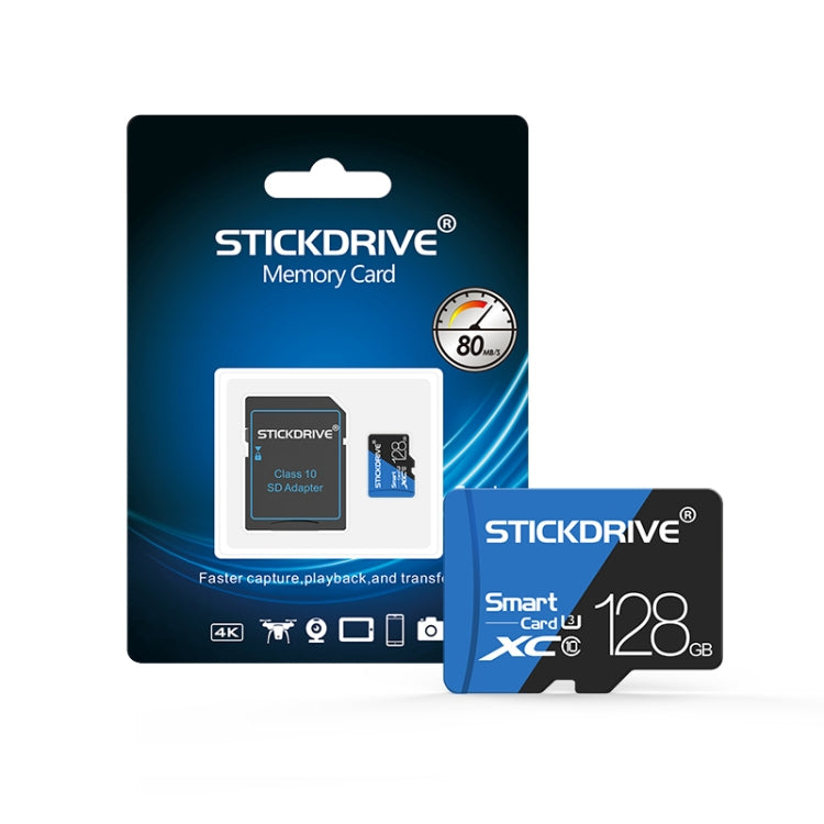 STICKDRIVE Carte mémoire TF(Micro SD) U3 haute vitesse 128 Go Bleu et noir, 128GB