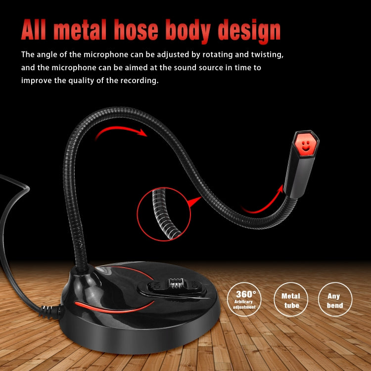 Microphone USB HXSJ F12 pour PC - Pliable et 360°
