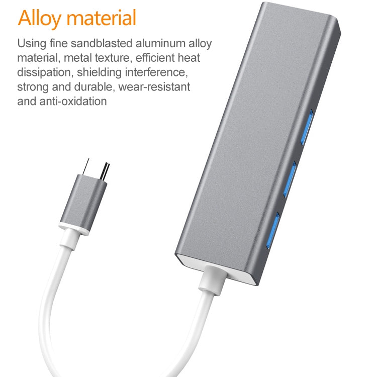 Adaptateur USB-C vers RJ45 et 3 USB 3.0 pour Gaming