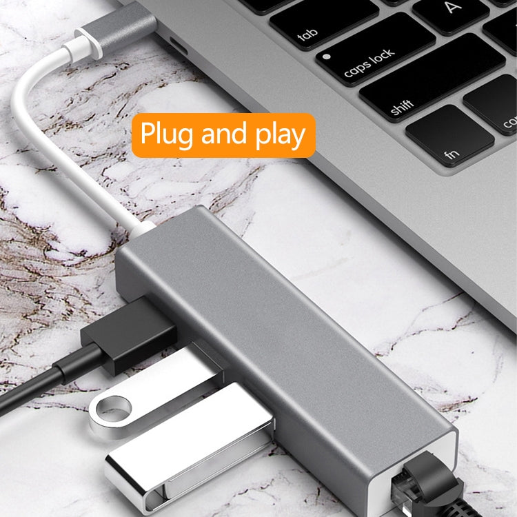 Adaptateur USB-C vers RJ45 et 3 USB 3.0 pour Gaming