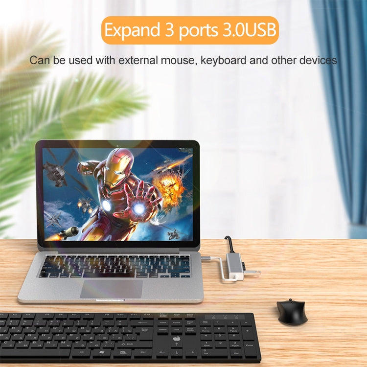 Adaptateur USB-C vers RJ45 et 3 USB 3.0 pour Gaming