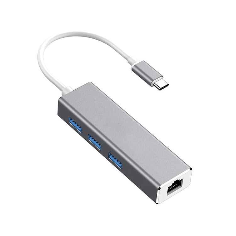 USB-C / Type-C to Gigabit Ethernet RJ45 and 3 x USB 3.0 Adapter Converter HUB, Universal External Tablet Phone, Gigabit Ethernet