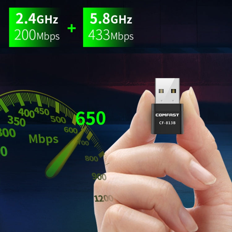 COMFAST CF-813B 650Mbps Dual Band Wifi USB Network Adapter Bluetooth, CF-813B