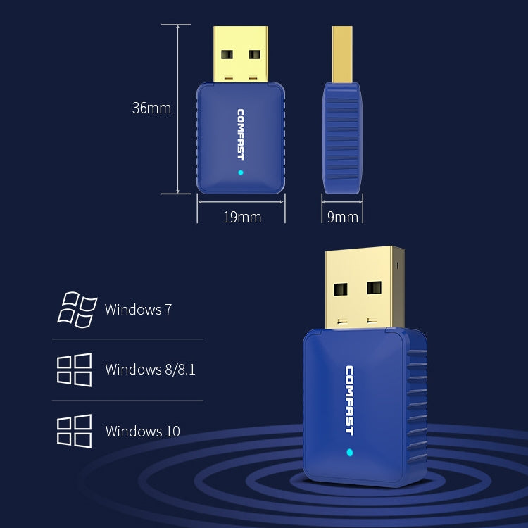 COMFAST CF-726B 650Mbps double bande Bluetooth Wifi USB adaptateur réseau récepteur, CF-726B