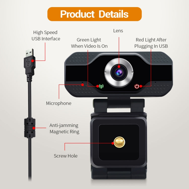 Webcam HD 1080P USB pour PC | ESCAM PVR006 avec Microphone