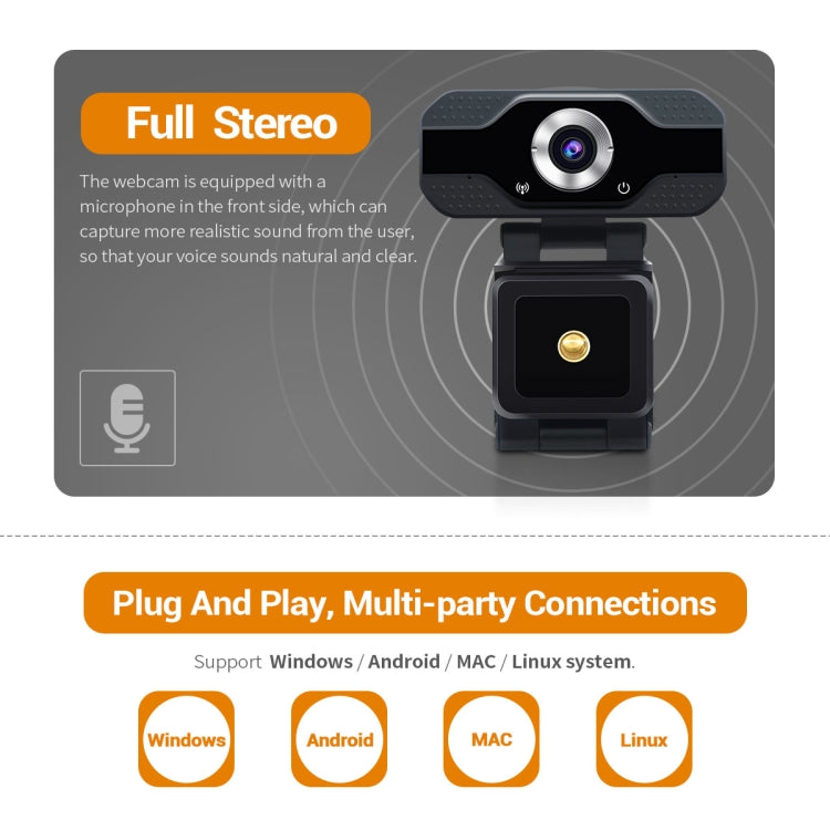 Webcam HD 1080P USB pour PC | ESCAM PVR006 avec Microphone