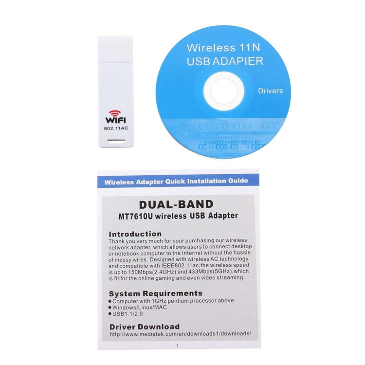 802.11ac Dual Band USB WiFi Adapter for Gaming PC