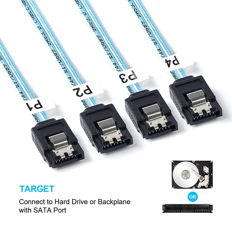 Câble Mini SAS SFF-8643 vers SATA 1m pour serveur gaming