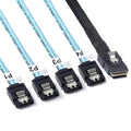 Câble Mini SAS vers 4 SATA 6 Gbit/s pour PC Gaming 50 cm