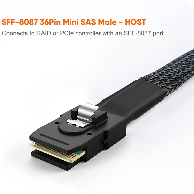 Câble Mini SAS vers 4 SATA 6 Gbit/s pour PC Gaming 50 cm