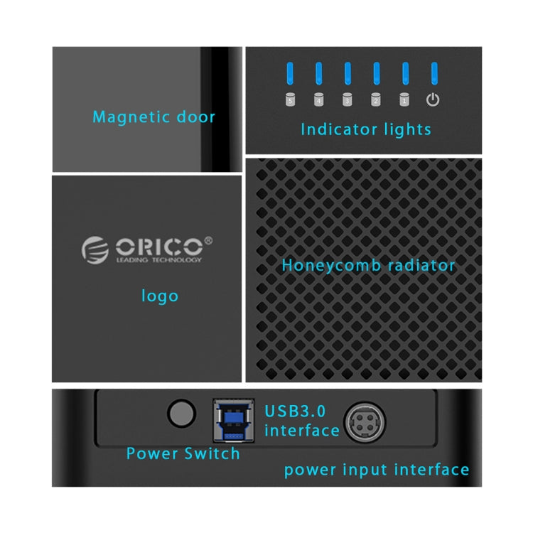 Boîtier de disque dur USB 3.0 5 baies pour PC Gaming