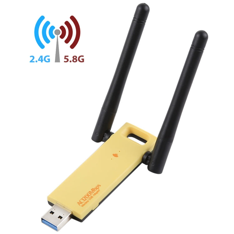 Adaptateur WiFi double bande USB 3.0 AC1200Mbps 2.4GHz et 5GHz, carte réseau externe avec 2 antennes externes, AC1200Mbps USB 3.0