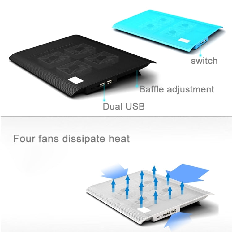Refroidisseur PC portable NUOXI L112A avec 4 ventilateurs
