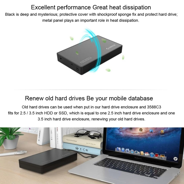Boîtier de stockage USB-C pour SSD/HDD 2.5/3.5 pouces