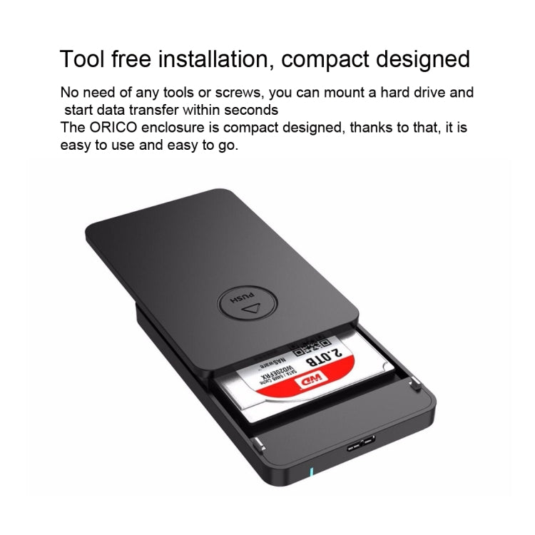 Boîtier Disque Dur Externe ORICO 2569S3 USB3.0 pour SSD 2.5"