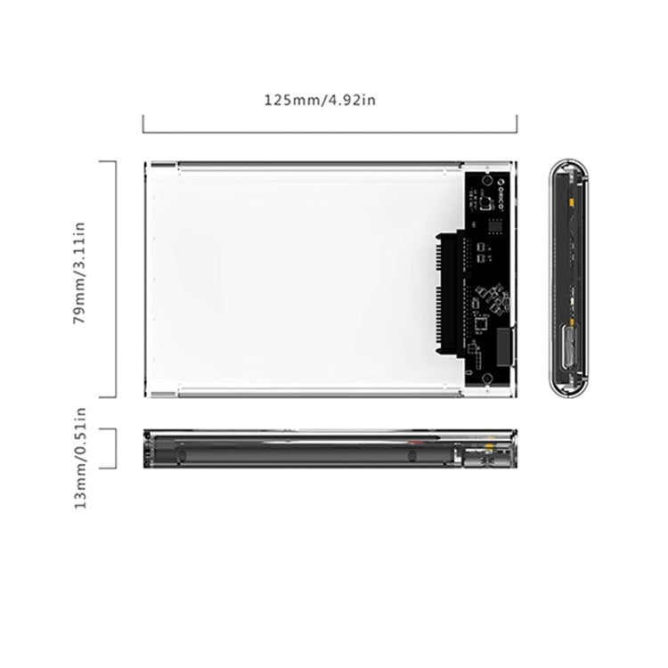 Boîtier Disque Dur Externe USB 3.0 Transparent 2.5" SATA