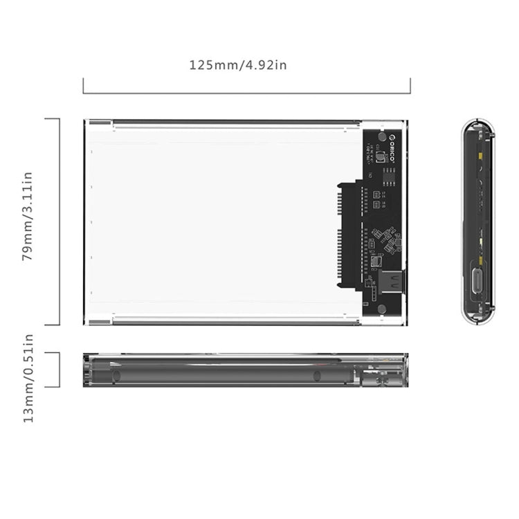Boîtier disque dur externe USB 3.1 Type-C pour SSD/HDD 2.5"