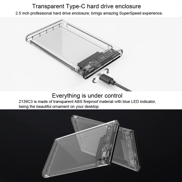 Boîtier disque dur externe USB 3.1 Type-C pour SSD/HDD 2.5"