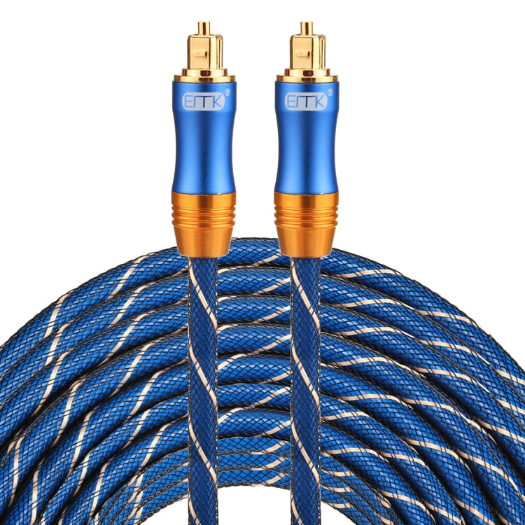 EMK LSYJ-A 25 m OD6.0mm tête en métal plaqué or Toslink mâle à mâle câble Audio optique numérique, Length: 25m