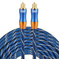 EMK LSYJ-A 25 m OD6.0mm tête en métal plaqué or Toslink mâle à mâle câble Audio optique numérique, Length: 25m
