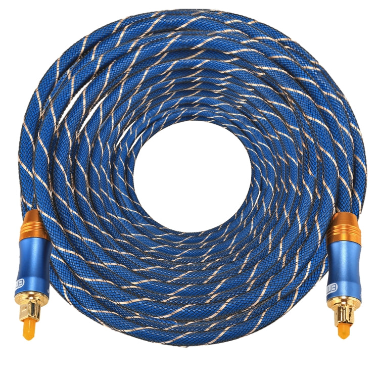 EMK LSYJ-A 25 m OD6.0mm tête en métal plaqué or Toslink mâle à mâle câble Audio optique numérique, Length: 25m