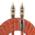 EMK TZ/A 8m OD8.0mm Gold-Plated Metal Head RCA to RCA Digital Coaxial Interconnect Audio/Video RCA Cable, Length: 8m