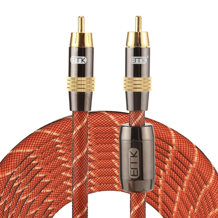 EMK TZ/A 8m OD8.0mm Gold-Plated Metal Head RCA to RCA Digital Coaxial Interconnect Audio/Video RCA Cable, Length: 8m