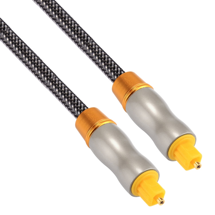 Câble Audio optique numérique Toslink mâle à mâle, ligne tissée à tête métallique plaquée or, 1m OD6.0mm, Length: 1m