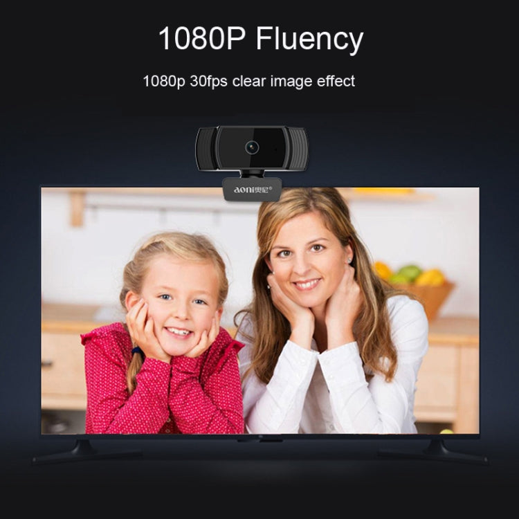 Aoni A20 FHD 1080P IPTV Webcam Teleconferencing Teaching Live Broadcast Computer Camera with Microphone, A20