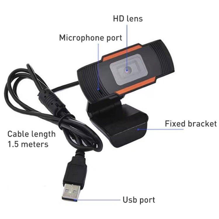 Webcam 720P USB avec microphone pour gaming et
