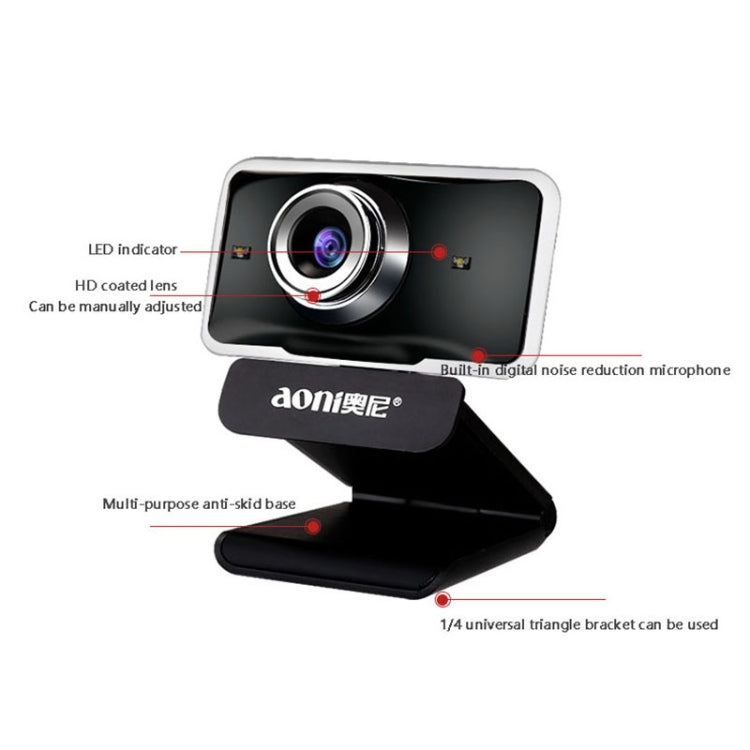 Caméra HD Aoni C11 720P pour PC avec microphone intégré