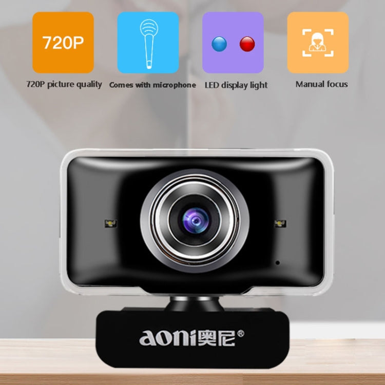Caméra HD Aoni C11 720P pour PC avec microphone intégré